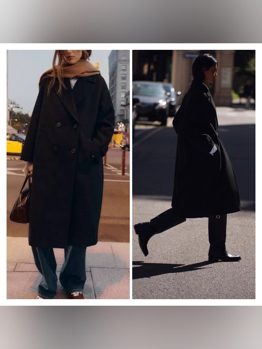 Zara Soft Oversized Black Coat Size L